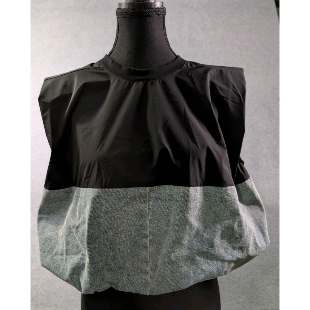 Manya Italy Women's IT 36 US XS Black Gray Bubble Hem Top Made Italy Avant Garde